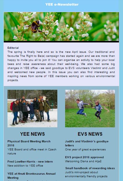 YEE Newsletter April
